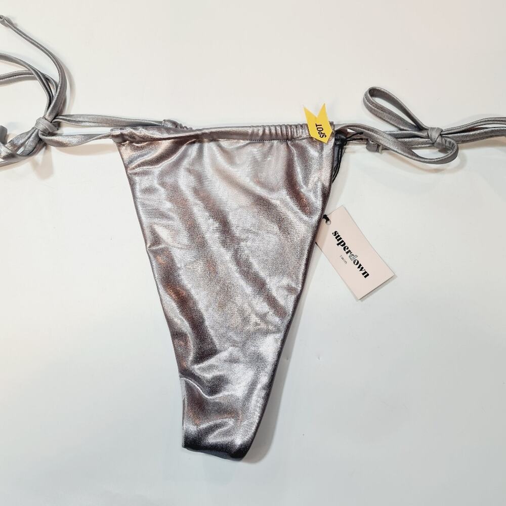 Superdown Danae Bikini Bottom in Silver - Picture 4 of 10